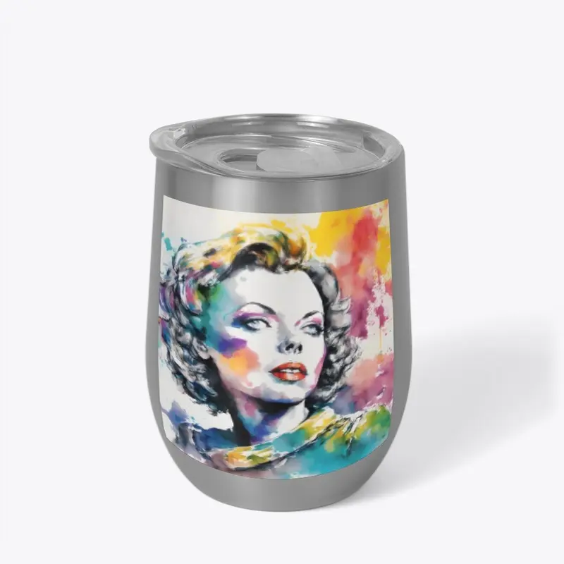 Vibrant Ida Lupino Color Splatter Art 