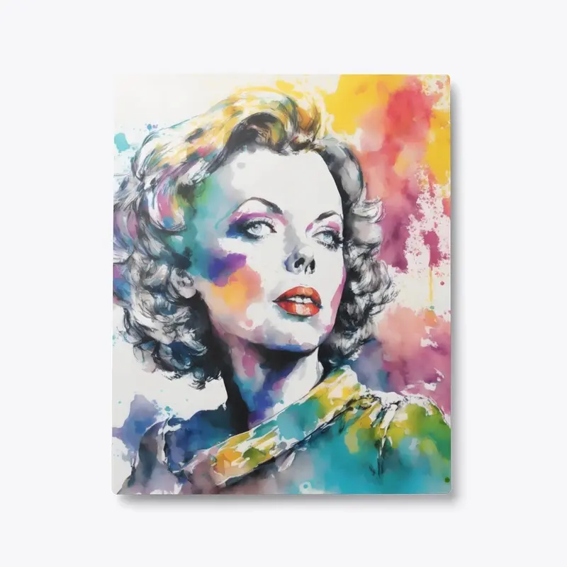 Vibrant Ida Lupino Color Splatter Art 