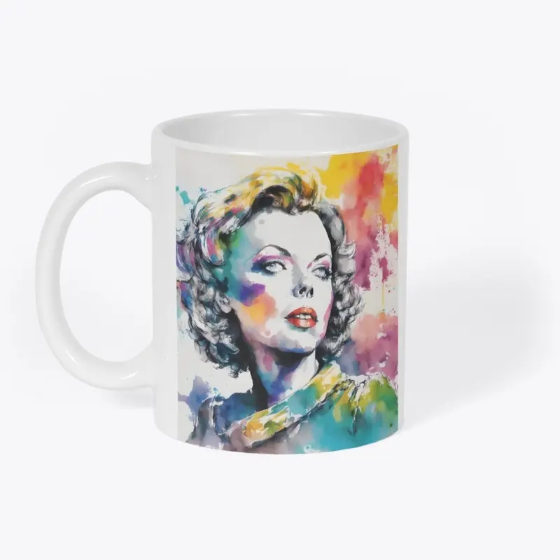 Vibrant Ida Lupino Color Splatter Art 